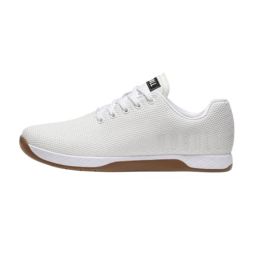 Women's Weightlifting Shoes - Flat Support, Carbon Rubber Sole - Size 7.5 White Gum