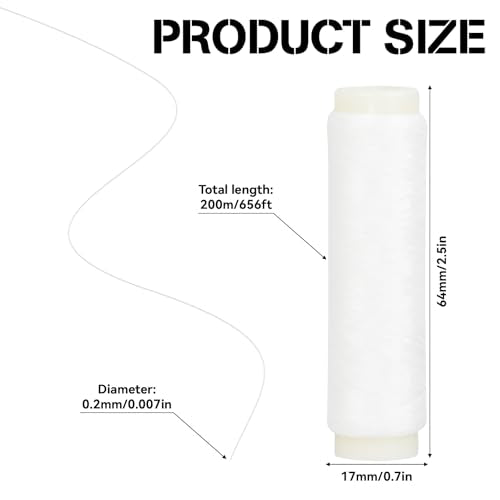 Invisible Fishing Bait Elastic Thread - 2 Pack, 656 Feet per Spool