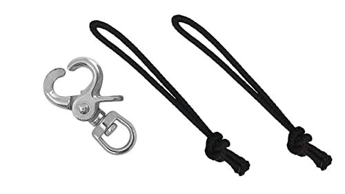 Snowboard Safety Leash Cord Clip - 1 Pack with Snap Hook