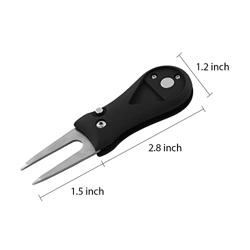 Golf Divot Repair Tool with Ball Marker - Switchblade, Black