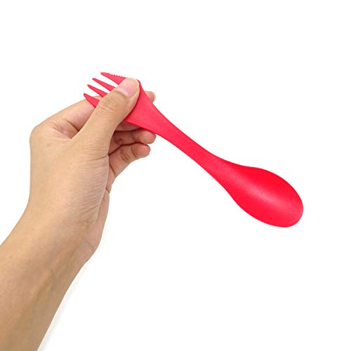 6-Pack Colorful Tritan Sporks - 3 in 1 Spoon, Fork & Knife Set