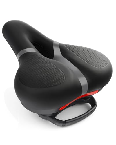 MXMXK Gray Bicycle Seat Cushion Replacement - Comfortable Memory Foam Bike Saddle for Men & Women