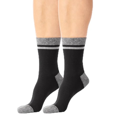 Energizing Ankle Socks - Comfortable Graduated Compression, 2 Pack - One Size, Black