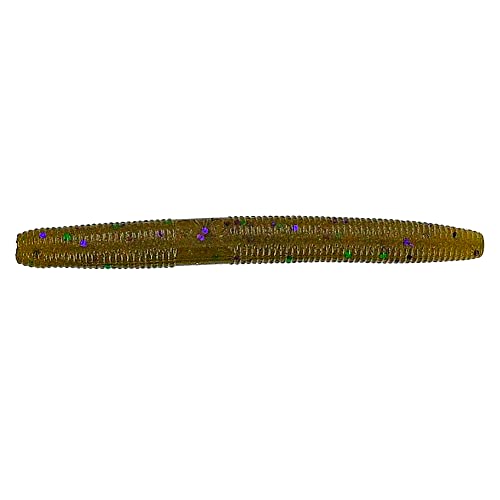 3" Slim Senko Soft Fishing Stickbait - Green Pumpkin with Flake (10 Pack)