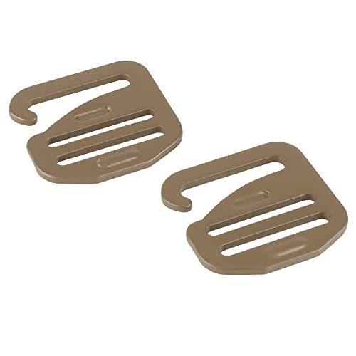 Heavy Duty Metal G-Hook Buckles - 2pcs for 1 Inch Webbing - Brown