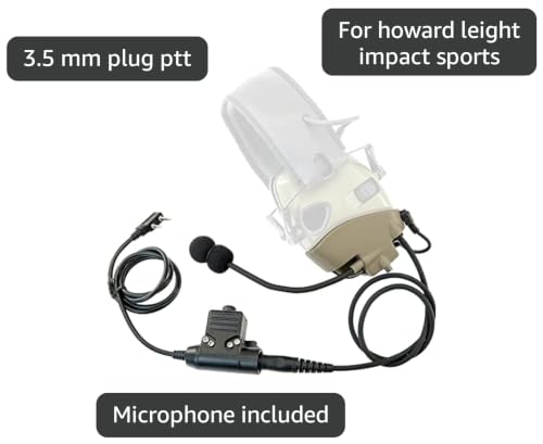 Microphone & PTT Accessory for Howard Leight Impact Sports Headphones - Tan