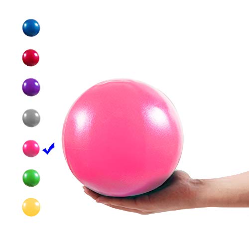 9 Inch Mini Exercise Ball with Inflatable Straw - Pink