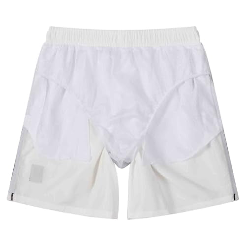 Quick Dry Men's Swim Trunks - 5-Inch Inseam Beach Shorts - Beige, Medium