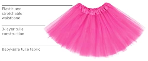 Hot Pink 4-Layer Tutu Dress for Toddlers 2-8 Years