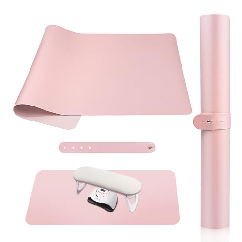 Subay Nail Art Table Mat, (MAT ONLY) Soft Microfiber PU Leather Hand