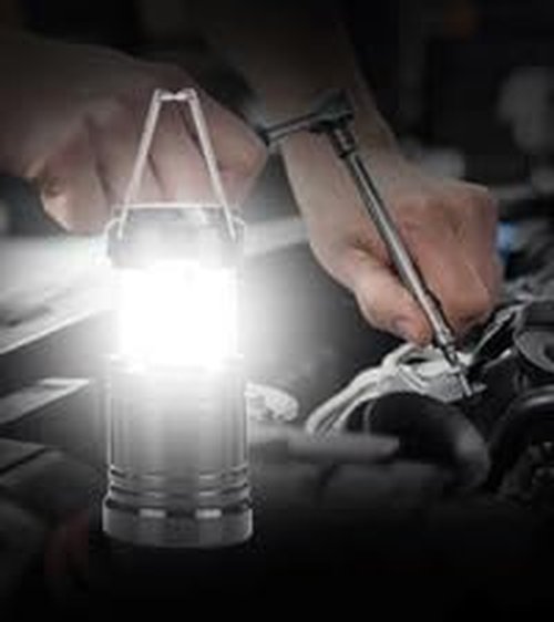 Lightahead Portable Outdoor LED Camping Lantern Set - Collapsible, Black | Ideal for Emergencies & Backpacking
