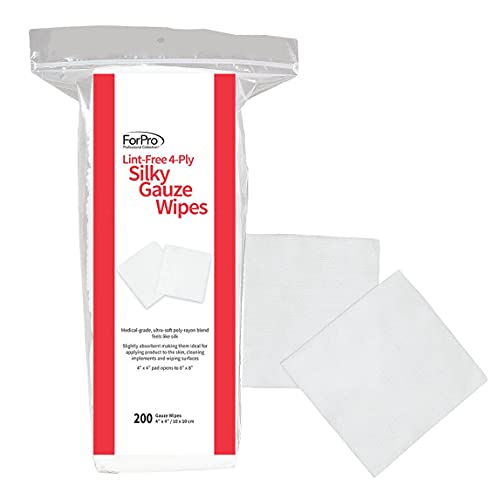 Silky Gauze Wipes - Lint-Free, Ultra-Soft, 4” x 4”, 200 Count - Red