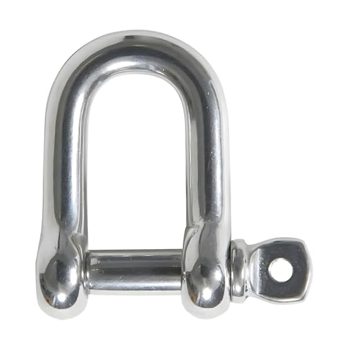 316 Stainless Steel D-Shackle – Heavy-Duty Marine Shackle 6mm (2-Pack)