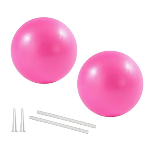 9 Inch Anti-Burst Pilates Ball with Pump - 2 Pack Pink