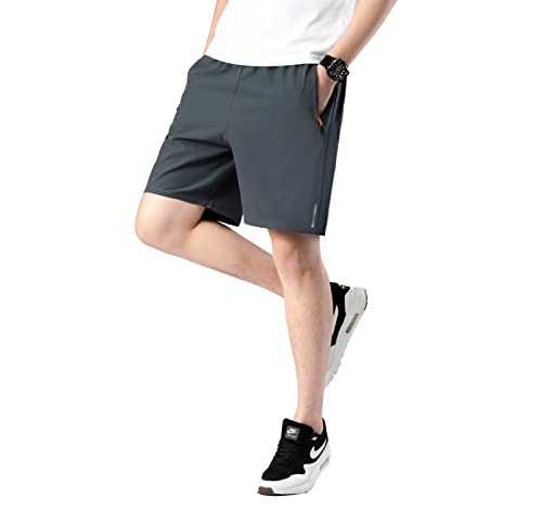 Boys Quick Dry Lightweight Running Shorts with Zipper Pockets - Size 12-13