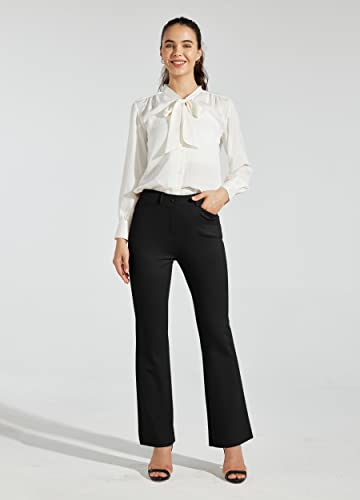 Willit Women’s Yoga Dress Pants Bootcut 28in (Med/Petite) Black