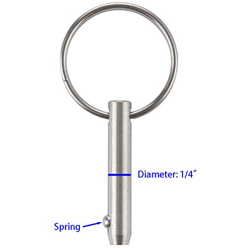 2 Pcs Quick Release Pin - 1/4" Diameter, 1" Usable Length