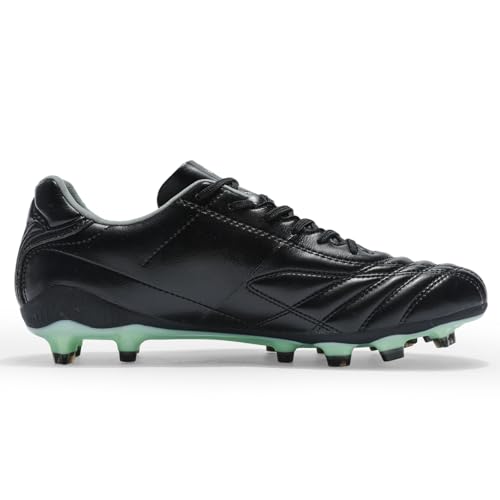 KELME Men's Soccer Cleats 9.5 Black - Outdoor Firm Ground Football Shoes
