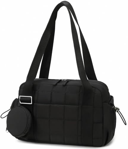 Mini Gym Bag for Women - Quilted Sports Duffel with Wet Compartment