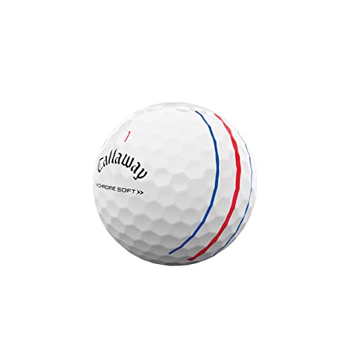 Chrome Soft Golf Balls - Triple Track Red/Blue, One Dozen