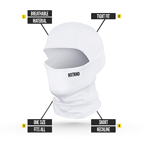 Breathable Ski Mask - Lightweight Moisture-Wicking Balaclava - One Size, White