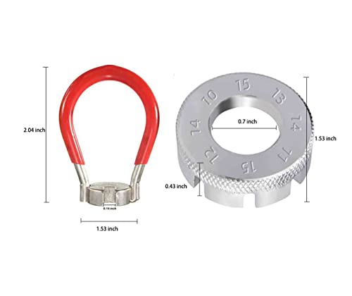Bicycle Spoke Wrench Set - Stainless Steel, Silver & Red