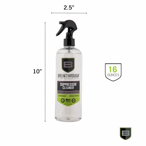 16 Fl Oz Suppressor Cleaner - Carbon & Lead Deposits Removal, Safe Gun Maintenance