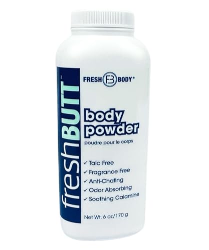 Fresh Butt Body Powder 6oz Talc-Free Anti-Chafing & Odor Control for Men & Women