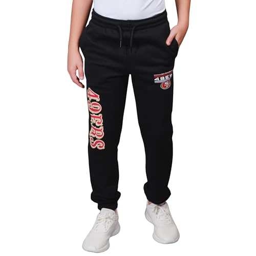 NFL San Francisco 49ers Official Soft Jogger Sweatpants - Black, 14-16