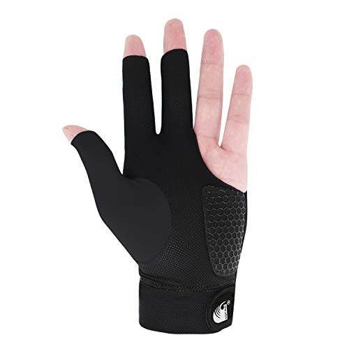 Anti-Slip Billiard Glove for Left Hand - Black