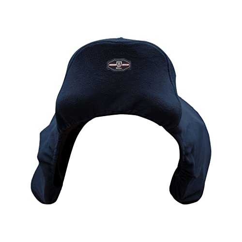 Harrison Howard Fleece Saddle Cover GP/Navy One Size for Dressage & All Purpose Saddles