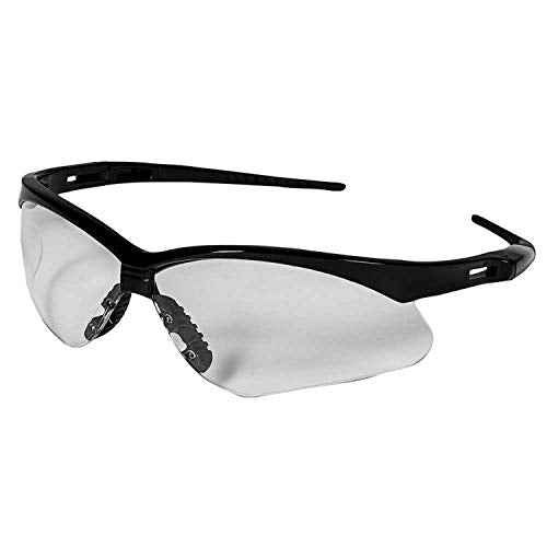 KLEENGUARD (Formerly Jackson Safety V30 Nemesis Safety Glasses/Sunglasses, 25676 Black Frame, Clear Lens (6 Pair)