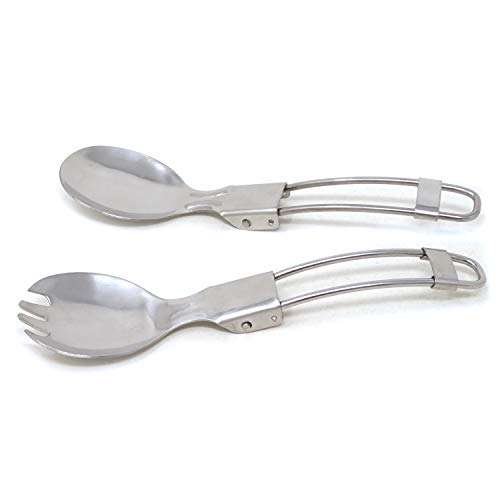 Portable Stainless Steel Folding Spoon & Spork Set for Camping