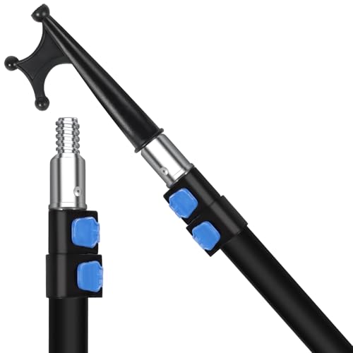 Lineslife Black 8ft Telescoping Boat Hook for Docking Floating Pole