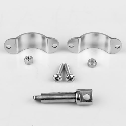 316 Stainless Steel Clamp-on Oarlocks - Adjustable Fixture, 2 Pack