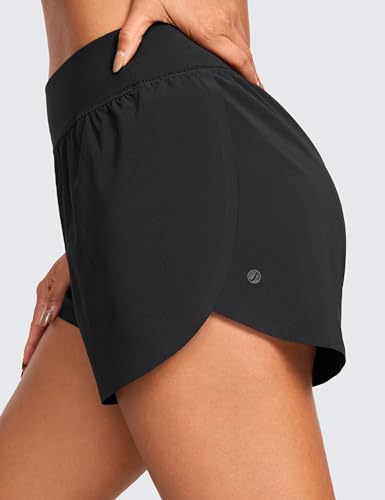 High Waisted Running Shorts for Women - 3" Split, Quick Dry