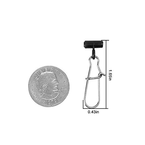 Sinker Slides for Fishing - Black Duo-Lock Snap, 30 Pack