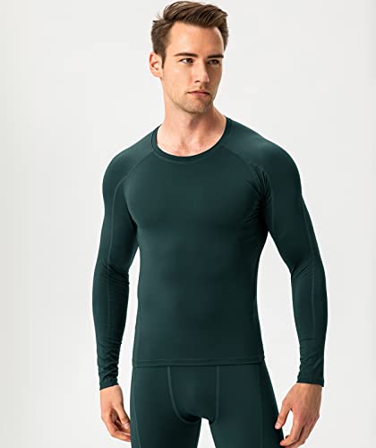 Men's Long Sleeve Compression Shirt - Dark Green, Small