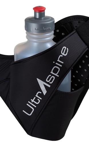 Hydration Belt with Essential Bottle Pack - 2.0 Pitch Black, Universal Waist 28-40"
