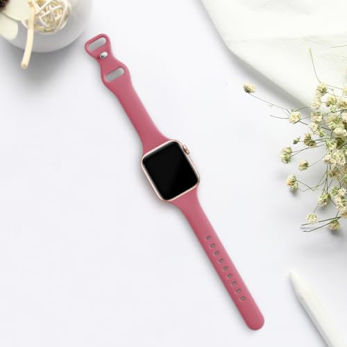 Slim Silicone Sport Strap for Apple Watch 38mm-49mm - Hibiscus