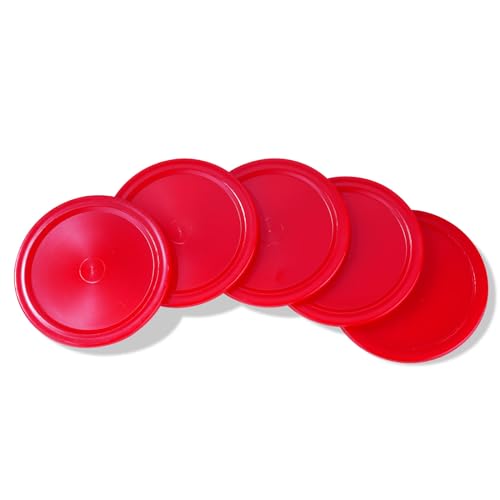 2-Inch Mini Air Hockey Pucks - Red Replacement Set, 5-Pack