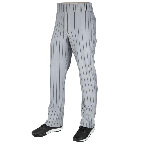 Champro Boys' Triple Crown 2.0 Baseball Pants Small Gray Pinstripes - Open Bottom