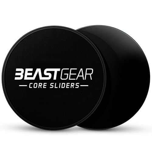 Core Sliders - Double Sided Gliding Discs for Abdominal Exercises - Black