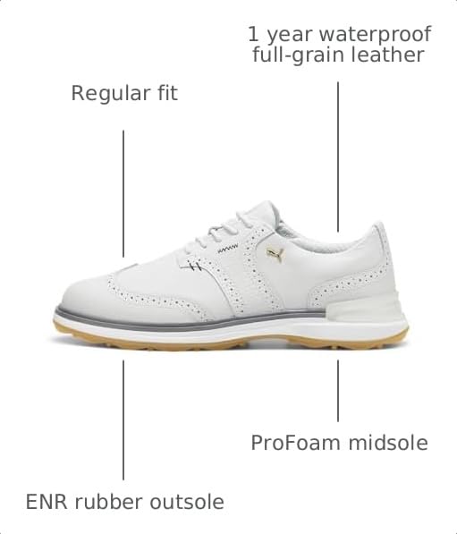 PUMA Golf Avant Wing Tip Shoes - 11 / Feather Gray-Slate Gray