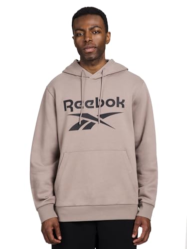 Reebok Cotton Fleece Hooded Sweatshirt - Small, Driftwood
