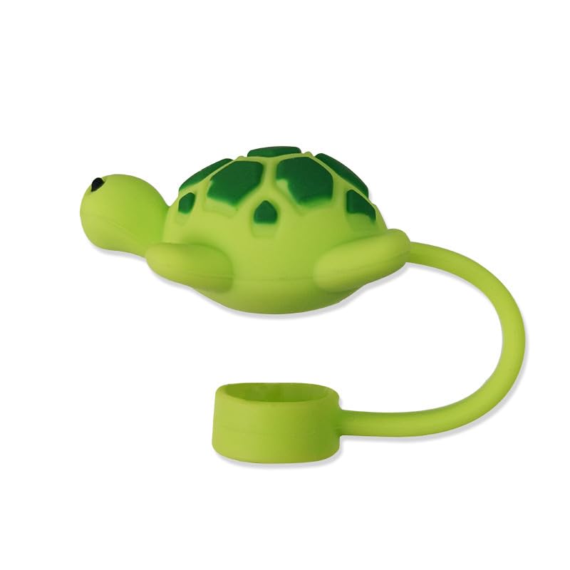 Turtle Silicone Straw Cover for 10mm Tumbler Straws - Dust-Proof Topper
