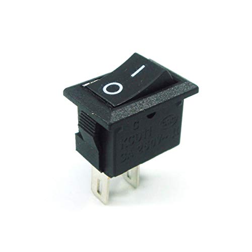 2-Pack 12V DC Mini Rectangular Rocker Switch - On/Off I/O Black Switch