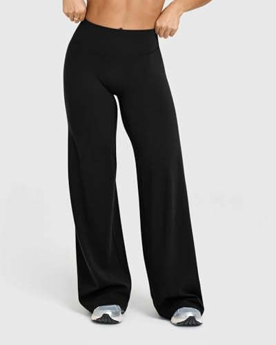 OQQ Yoga Pants Women Medium Black Casual Soft Straight Leg Bottoms (Variation: Medium / Black)