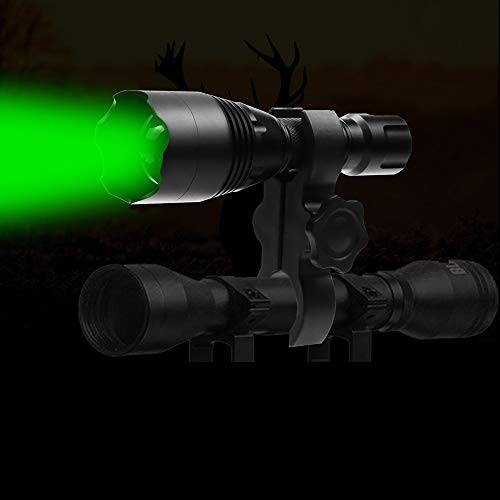 KL35 Hunting Flashlight Kit Zoomable Long Range Red Green LED Predator Light for Coyotes, Varmints