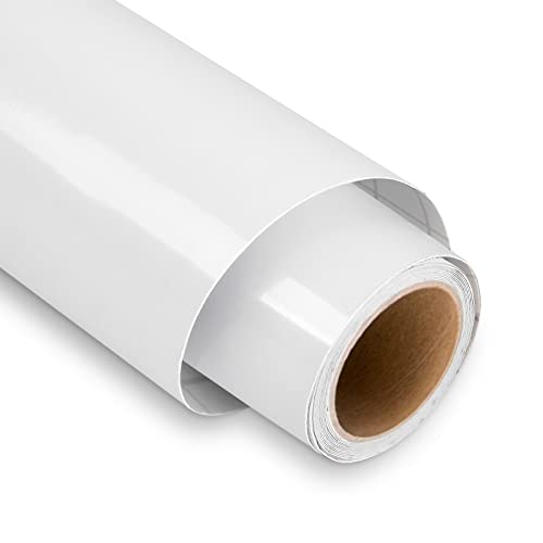 Permanent Glossy White Vinyl Roll - 12" x 6FT for DIY Projects